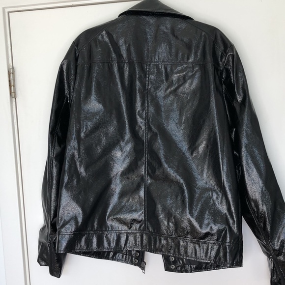 ASOS Biker Jacket in shine black faux leather - Picture 5 of 5